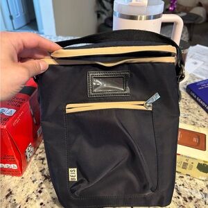 BEIS Black and Cream Baby Bottle Bag